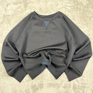 Albion Fit Neo Black Scuba Crop Sweatshirt Minimalist Womens Size L B29 g